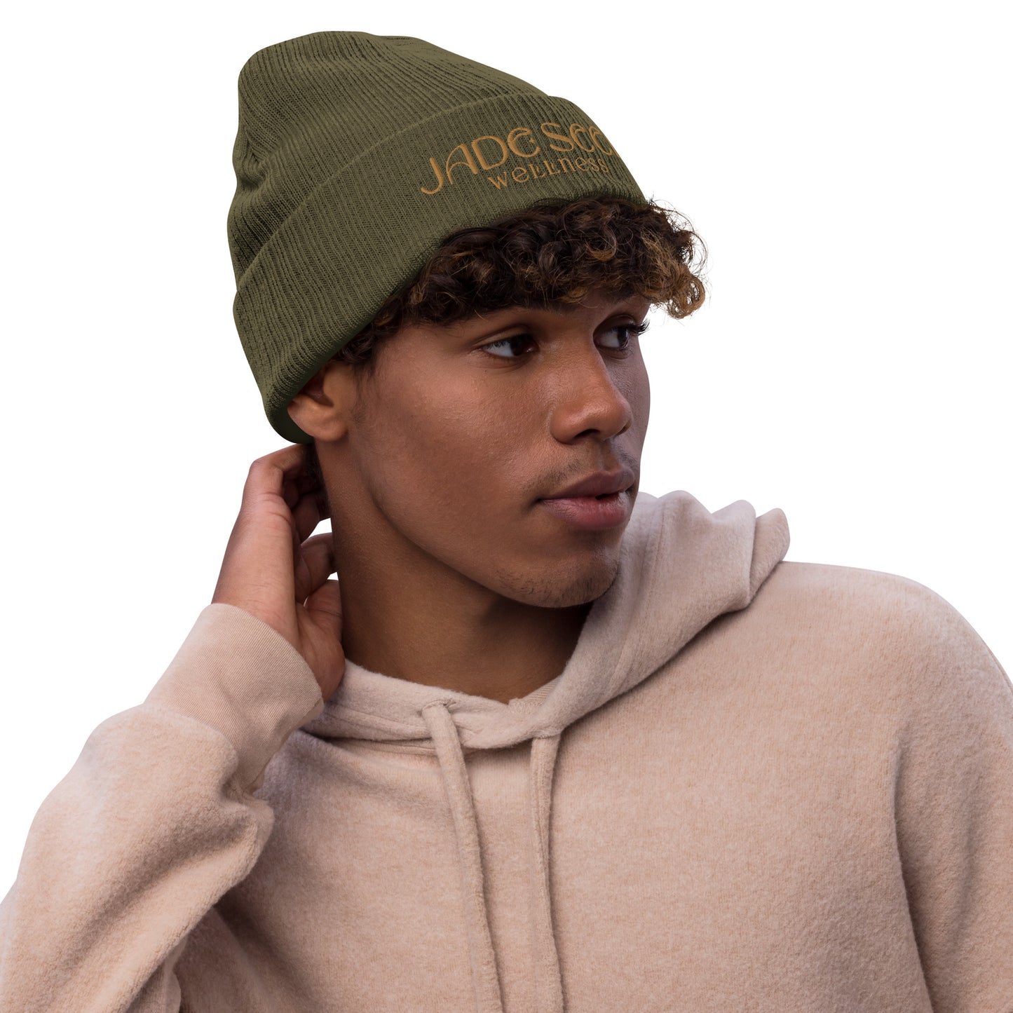 Jade Seed Wellness Recycle Eco Ribbed knit beanie