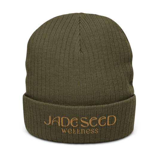 Jade Seed Wellness Recycle Eco Ribbed knit beanie